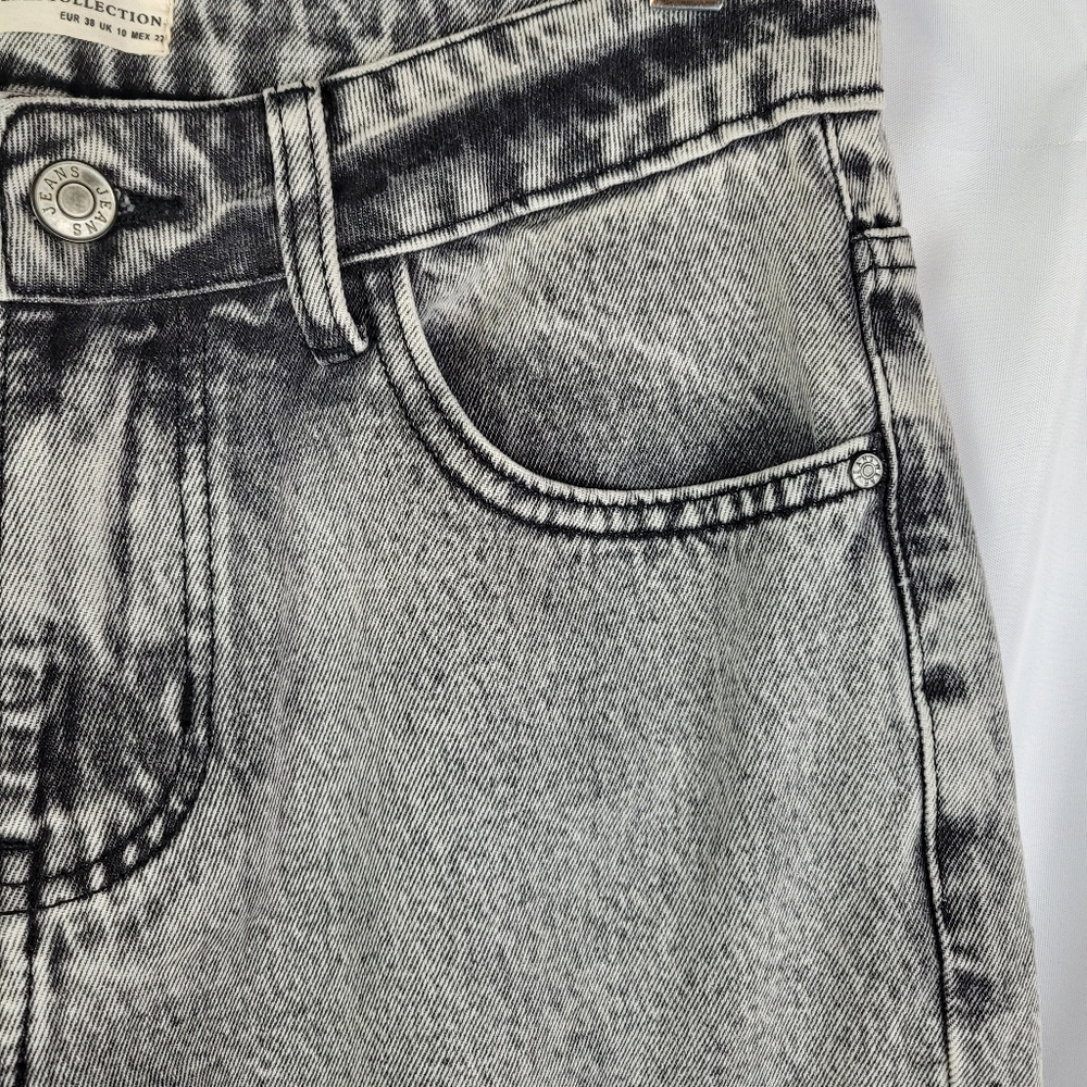Redial Acid Wash Embellished Studded Tapered Ankle Mom Jeans Women Size 6 - Picture 7 of 16